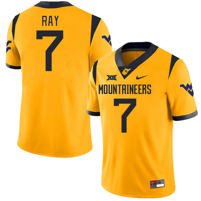 #7 Traylon Ray West Virginia Mountaineers College 2024 New Uniforms Football Jerseys Stitched Sale-Gold